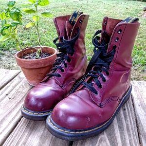 1919 Maroon Dr. Martens Boots